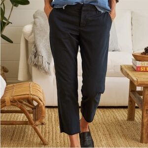 Frank & Eileen "Wicklow" Charcoal Gray Black Crop Raw Hem Chino Pant